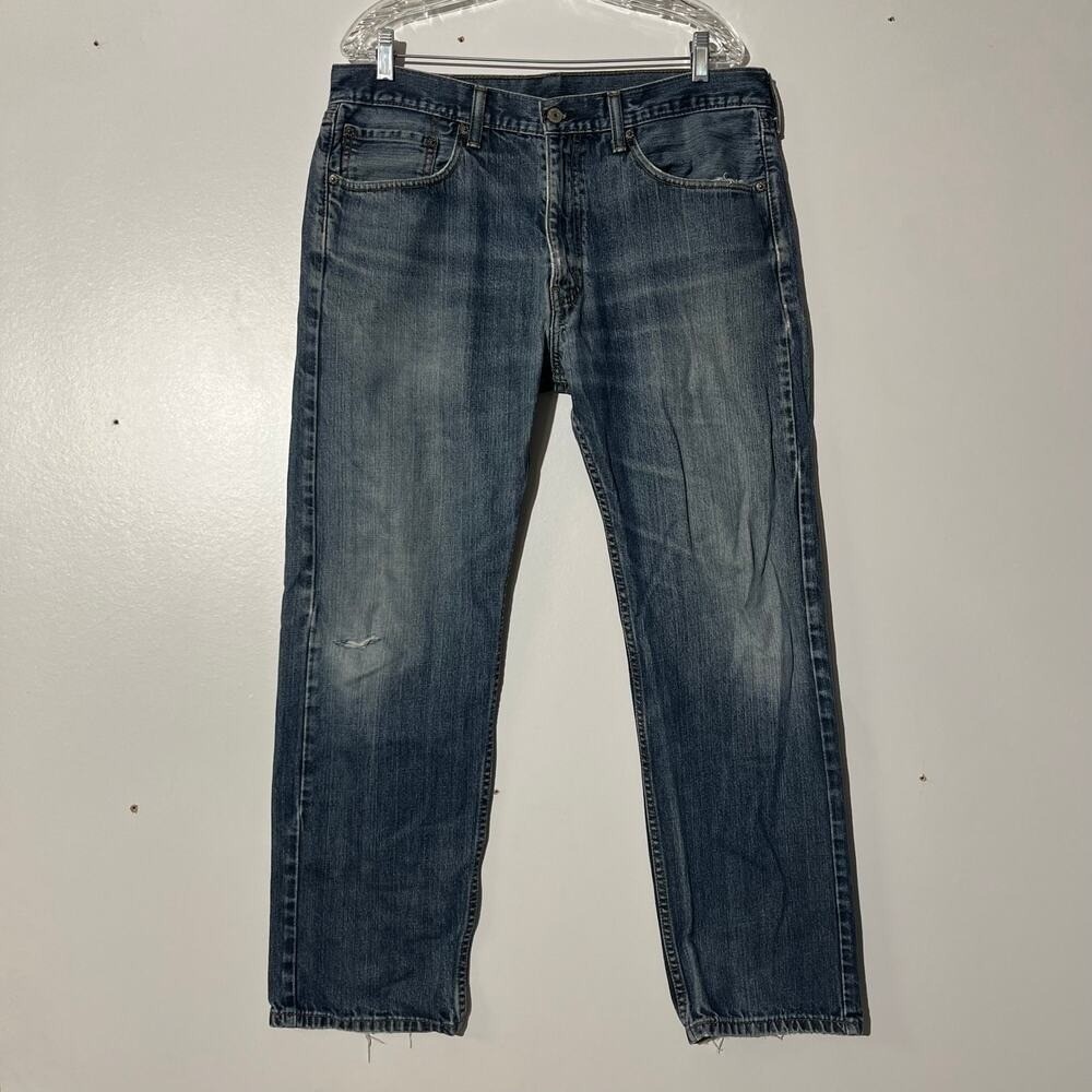 Levis 505 Regular‎ Fit Straight Leg Blue Denim Jeans Mens 36x30 Medium Wash M62